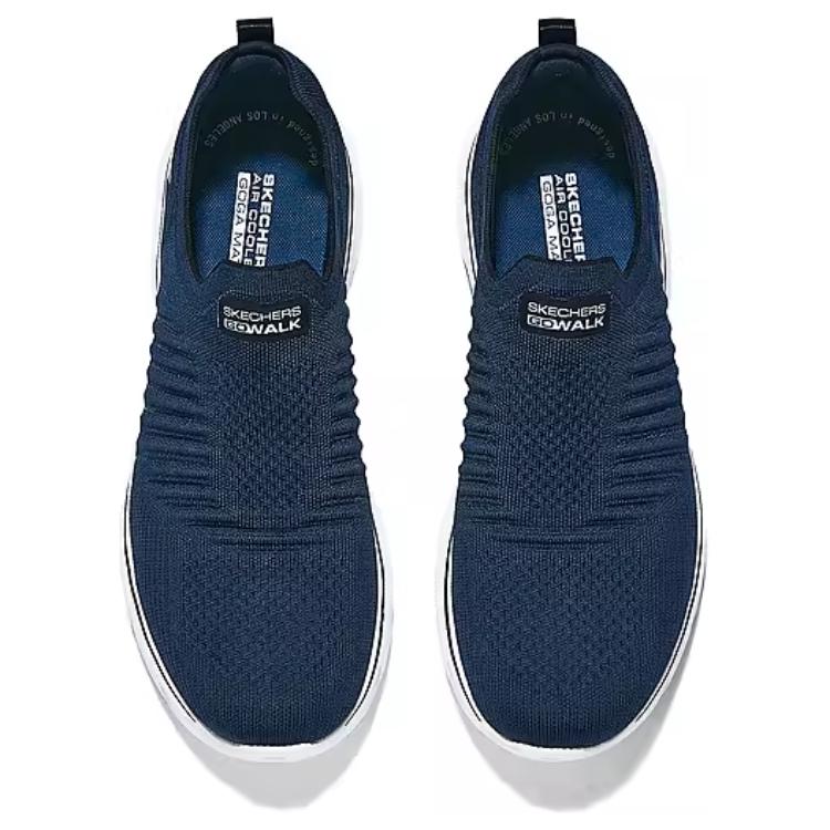 Skechers Go Walk 7 Удобные Универсальные Дышащие Поддерживающие Слегка приподнятые Низкие Повседневные Кроссовки Мужские Синий Черный 216634-NVBK