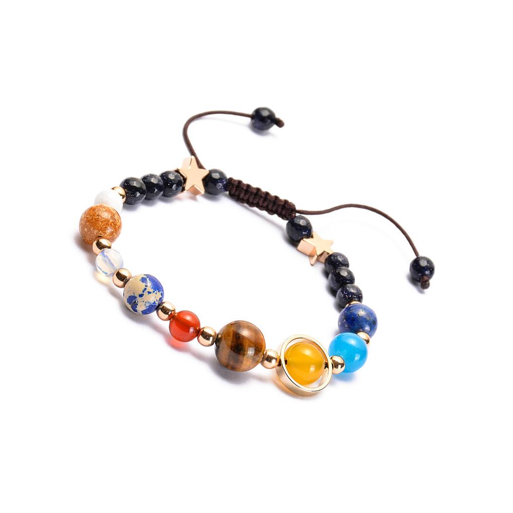 Каменный браслет ручной кулон браслет на запястье красочный мужской не линяющий милый подарок вселенная подарок на день рождения браслеты из бусин