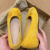 Желтые туфли-одиночки с увеличением внутренней высоты, женские, весенние, новые, с мелким вырезом, туфли-лодочки, нежные, ретро, нишевые, на толстой подошве, на одном педале, туфли Дуду