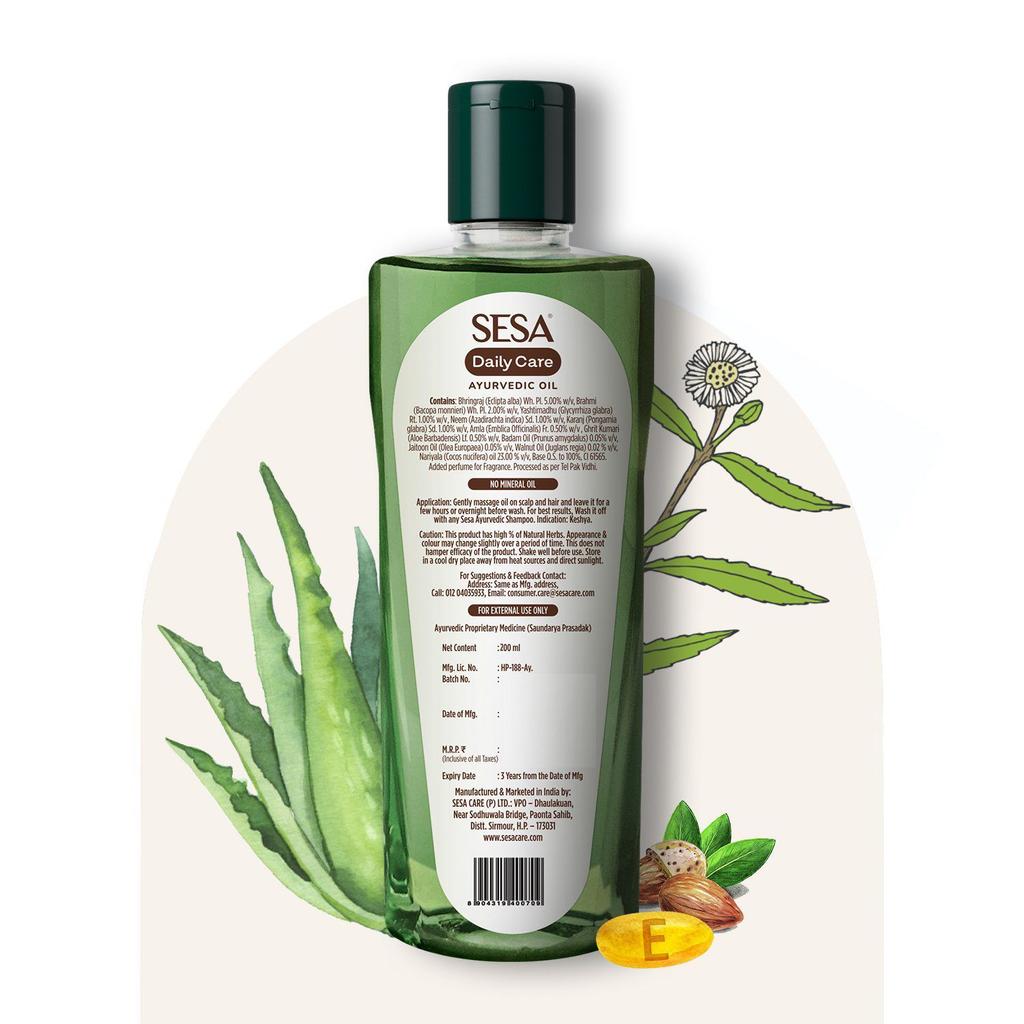 Аюрведическое масло для ежедневного ухода за волосами (200 мл), Daily Care Ayurvedic Oil,  Sesa