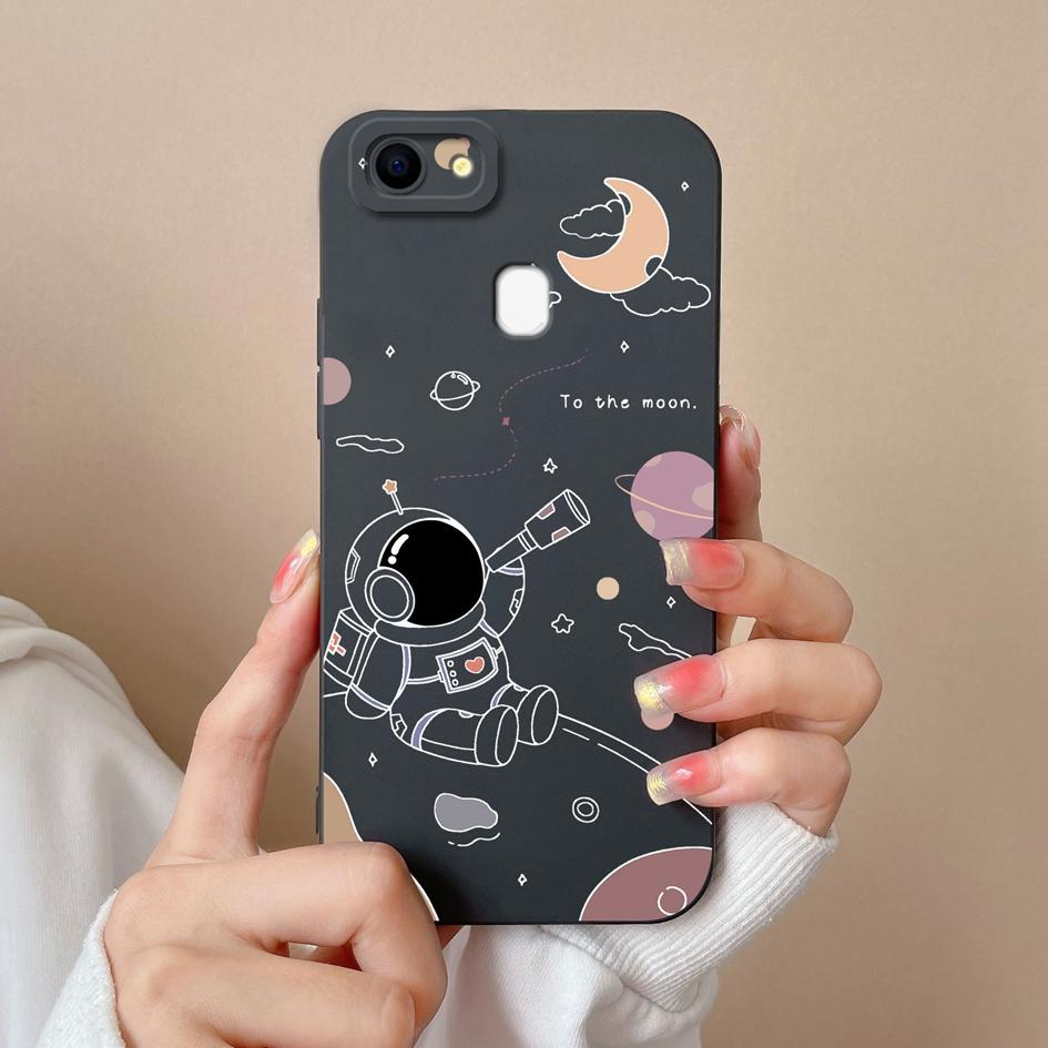 Чехлы для телефонов Oppo F19 F5 F7 F9 F11 F15 F17 F21 Pro Plus с рисунком астронавта из жидкого силикона, противоударные защитные чехлы для Oppo Shell