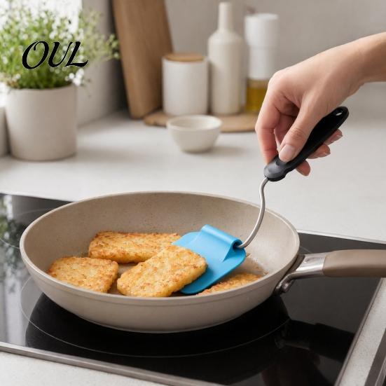 Многофункциональная кухонная лопатка, лопатка для жарки яиц, дизайн с регулируемыми углами, антипригарная, гибкая, термостойкая силиконовая