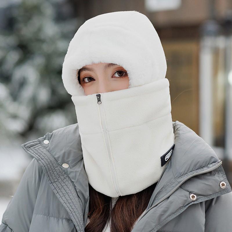Winter Cycling Balaclava Hat With Neck Cover Ear Protection Thick Warm Windproof Hood Women Men