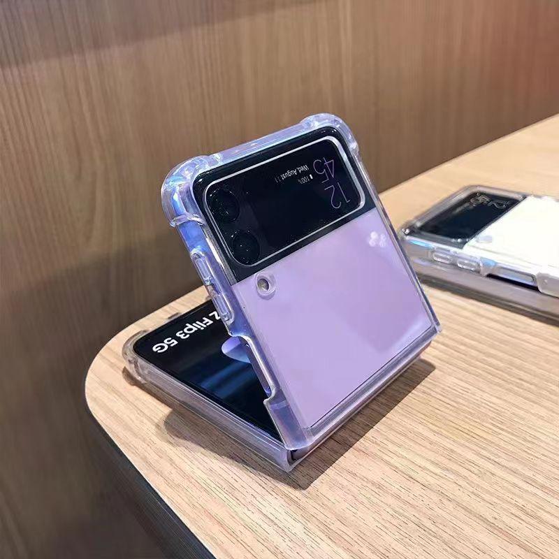 Совместимый прозрачный мягкий чехол из ТПУ с защитой от падения для Samsung Z Flip 3