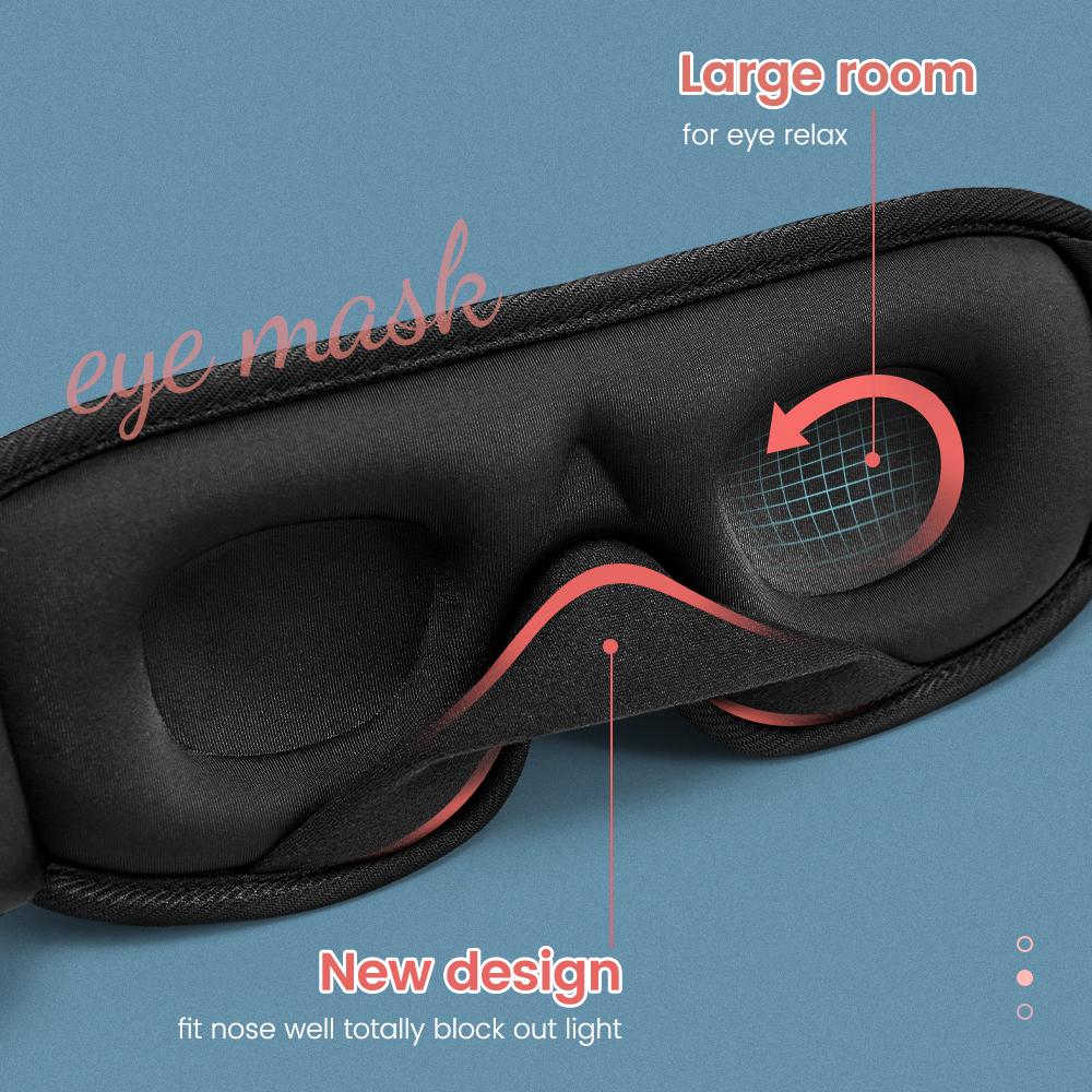 3D Блокирующая свет маска для сна для глаз Мягкая с подкладкой Маска для сна для помощи при засыпании Маска для глаз для путешествий Отдых Ночь Дышащая повязка на глаза