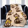 Cartoon monkey animal print blanket Soft and lightweight flannel blanket for bedroom sofa decoration