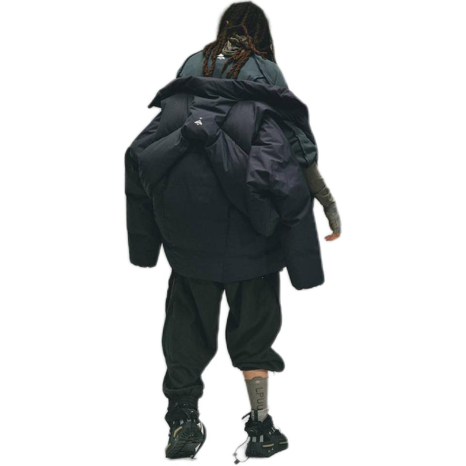 adidas Совместный бренд Originals x HAMCUS FW23, однотонный пуховик с трехполосным логотипом и капюшоном на молнии, верхняя одежда унисекс, черный IY5049
