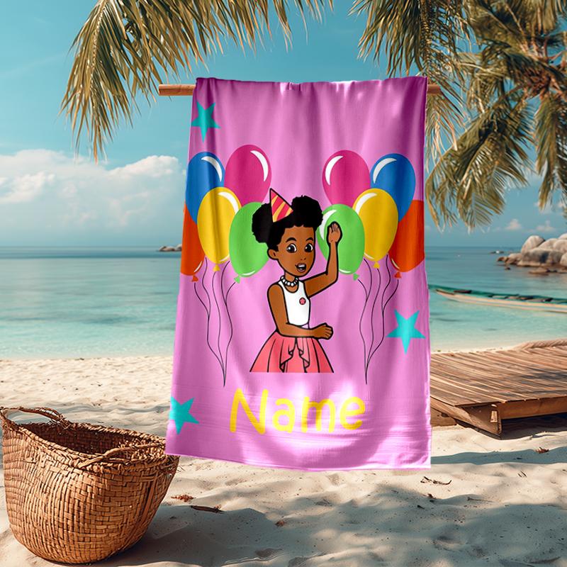 Custom Name Ultra-Soft Beach Towel with Gracie's Corner Theme,Ideal for Pool - Camping, Diving - Perfect Travel Essential, Vibrant Beach Towel.