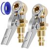 2Pcs Closed Ball Tire 1/4inch FNPT Durable Closed Flow Tire Inflator Air Car Tire Air Chuck Inflator Pump Valve Connector