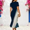 Women Plus Size V Neck Short Sleeve Geometric Printed Fitted Fishtail Dress