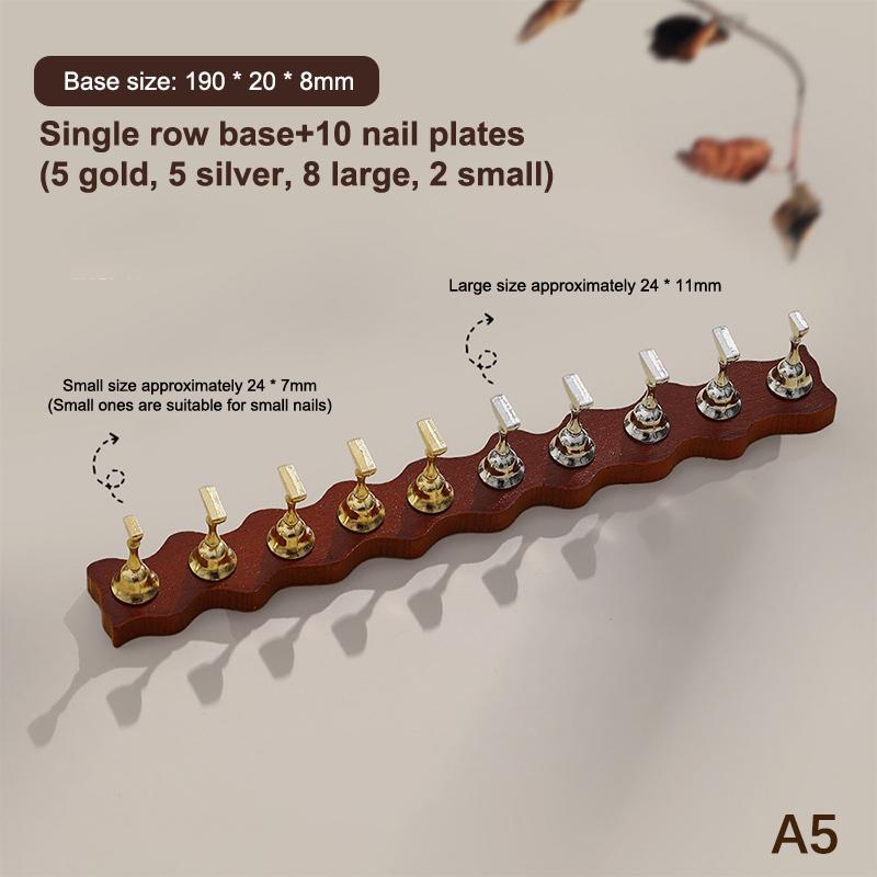 Подставка для демонстрации ногтей, прочный магнитный держатель для ногтей, подставка для практики с типсами для наращивания, держатель с основанием из орехового дерева для арт-салона, инструмент для практики DIY