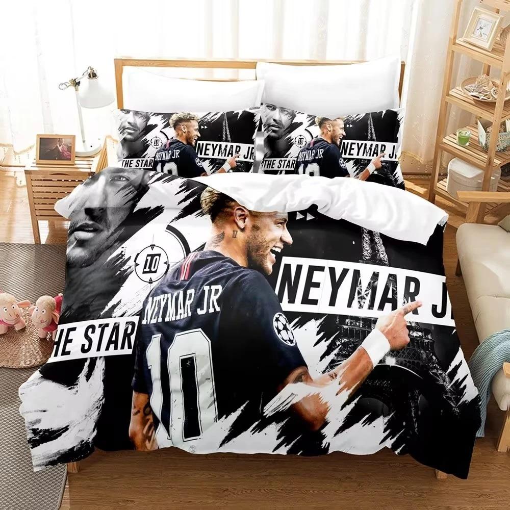 Football star Duvet Cover pillowcase Bedding Bedroom Decoration Children Gift adult Single Double bed Large SizeZip Duvet Cover