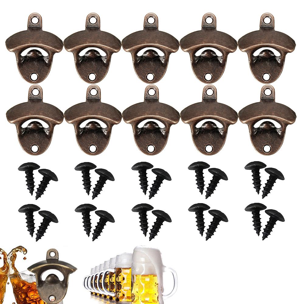 Настенная открывалка для пивных бутылок Деревянная открывалка для содовых, пивных и винных бутылок Винтажная открывалка для бутылок с уловителем крышек для кухни, вечеринки, бара