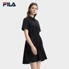 Fila Белое простое модное универсальное платье с коротким рукавом женское платья Черное F11W633307FBK