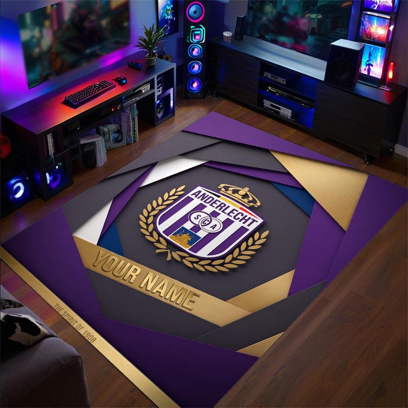 Crystal Velvet Rug Anderlecht FC Print Custom Name Text Floor Mat Home Decor