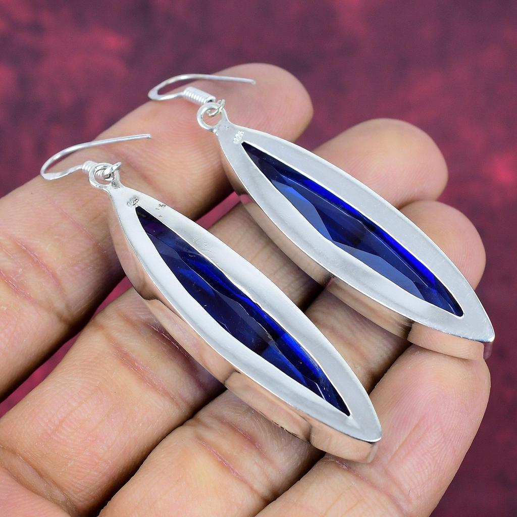 Серьги ручной работы с драгоценными камнями танзанит, серьги из цельного серебра 925 пробы, антикварные ювелирные изделия, серьги для подарка на помолвку