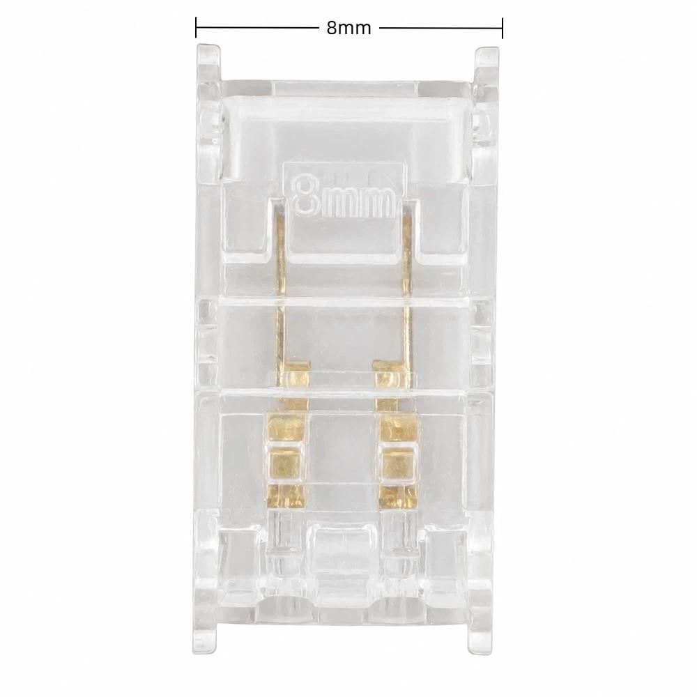 10pcs 2Pin LED Strip Connector Transparent Strip To Wire Connector For School