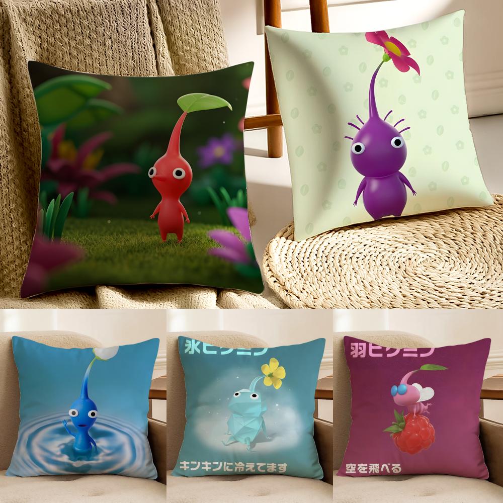 Cartoon Cute PPIKMINS Cushion Cover Pillowcase Antidustmite living Room Sofa Decor Cushion Room