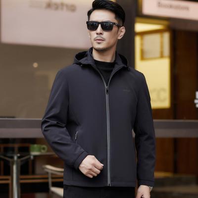Легкая роскошная мужская куртка с капюшоном, весна и осень, новая деловая повседневная куртка для пап среднего возраста, тонкий мужской топ