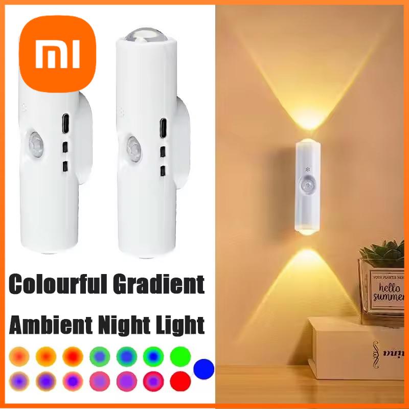 Xiaomi Умный RGB Градиентный Ночник Магнитный Датчик Движения Перезаряжаемый Настенный Светильник для Спальни Ванной Гардеробной Сада Домашний Декор