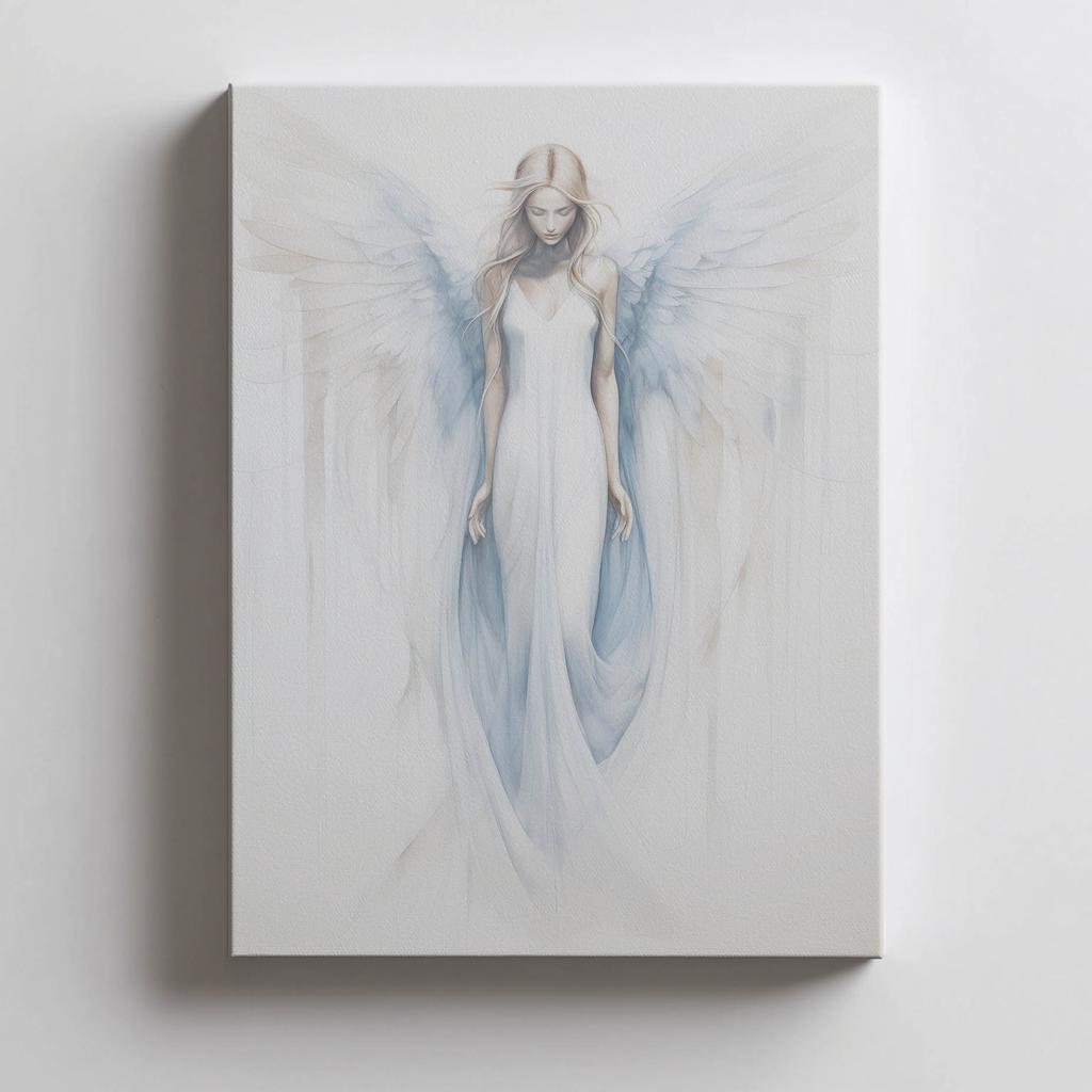 Angelic Blue Glow Poster Angelic Blue Glow Poster, 40X50 Cm, Black Aluminum Frame, 230 Gsm Matte Paper