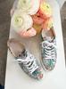 [Inthebalcony] Marie Flower Python Lace-up Sneakers Cushioning Athletic Shoes
