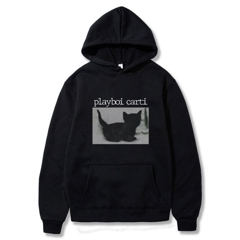 Unisex Vintage Cat Print Hooded Sweatshirt With Kangaroo Pocket Casual Long Sleeve Pullover