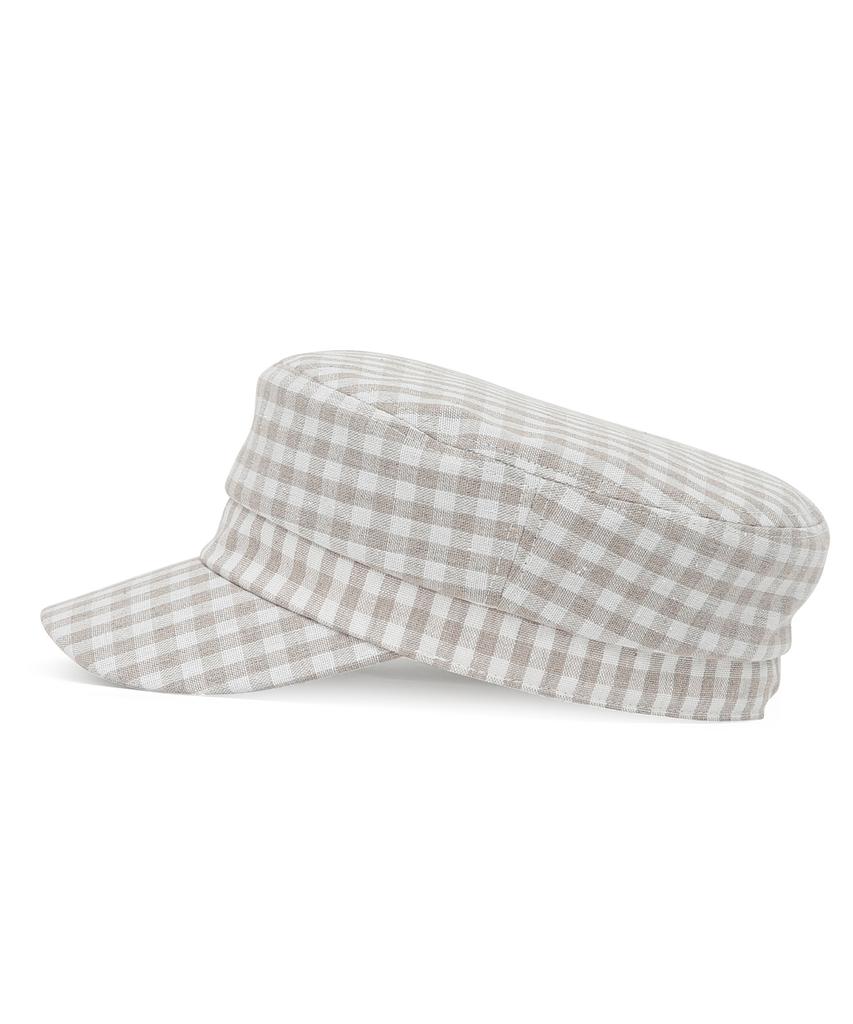 Eondeokeonteulolseutyudio Четыре сезона Хлопок Кепи посыльного Mariner / Клетка Gingham / Бежевый