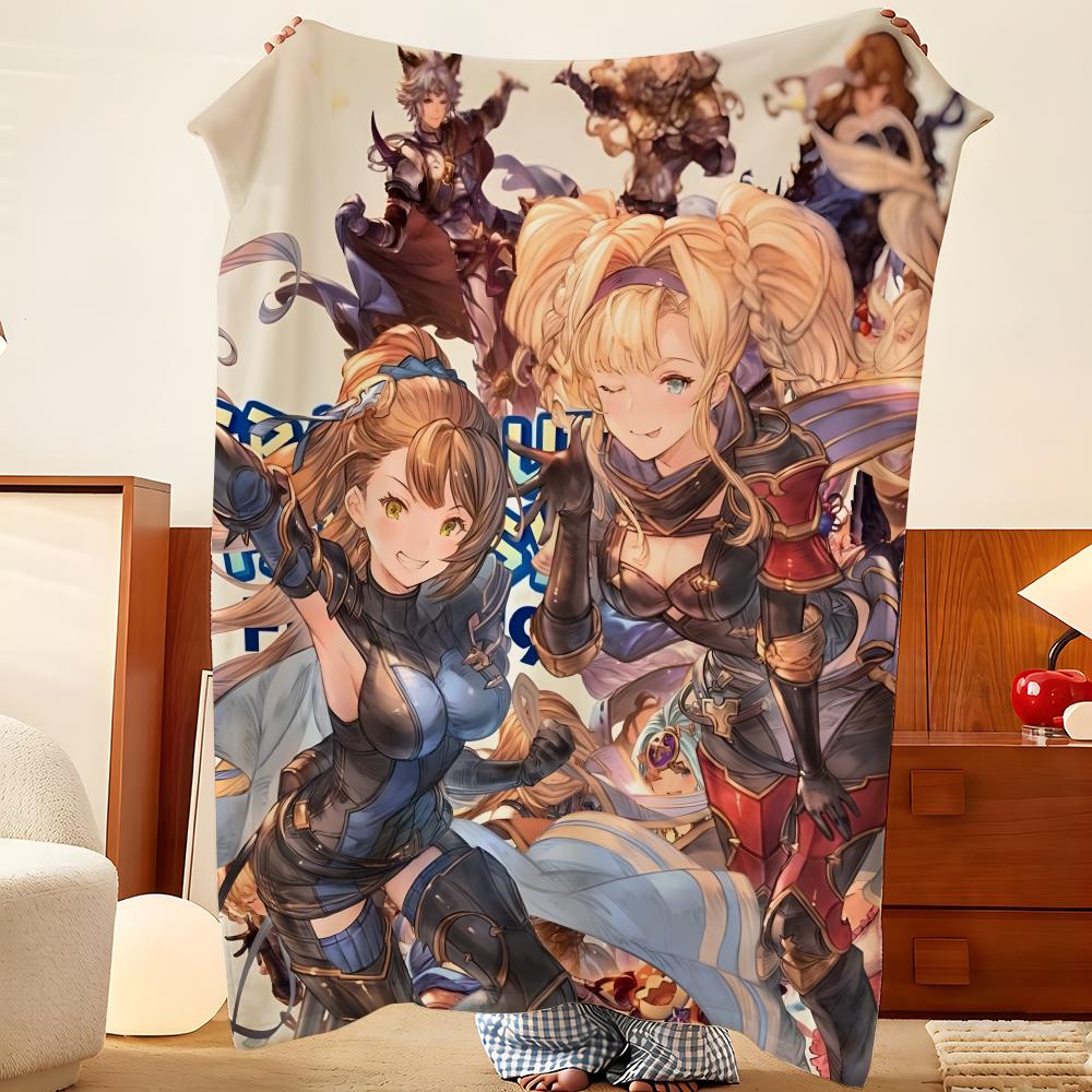 Игровое одеяло G-Granblue F-Fantasy, Фланелевое покрывало, Легкое, Уютное, Прочное, Стирающееся, Милое, Крутое