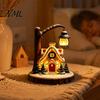 Christmas Decorative Lights Santa Claus Reading Lantern, Snowman Elk LED Night Light with Warm Modern Home Decor for Patio Glow, USB Resin Tabletop