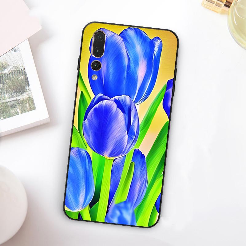 Tulips Flower Spring For Huawei Nova 5T 9 10 SE 7i 8i 11i 12i Y73 Y90 Y70 Y72 Y61 Y91 Y60 P20 P40 P30 Lite Case