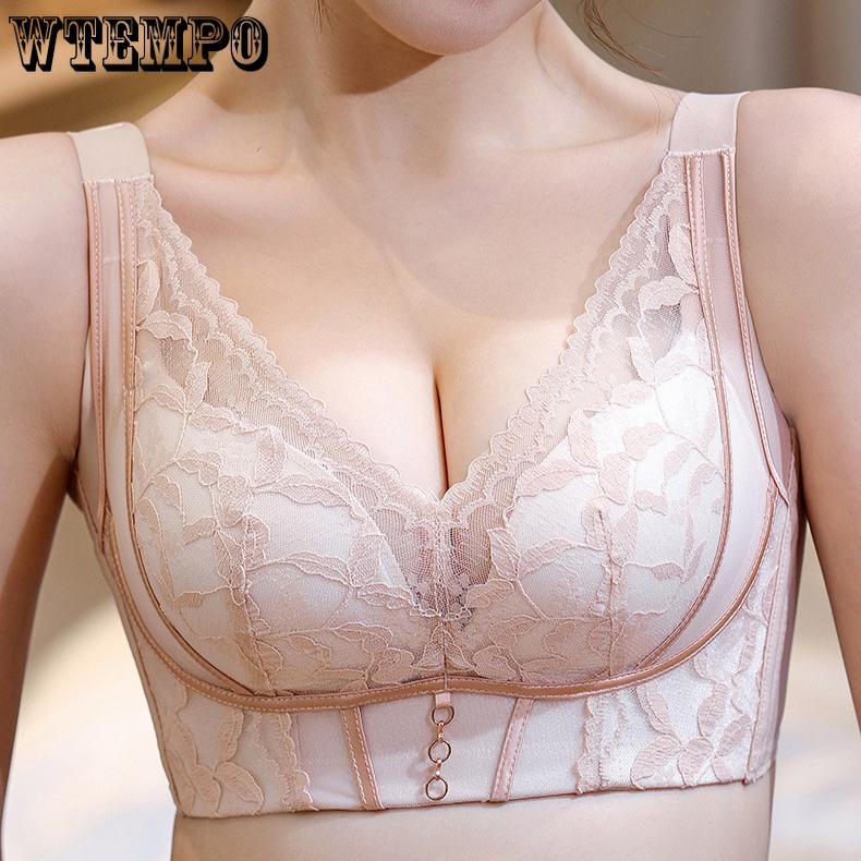 Тонкий пуш-ап бюстгальтер для женщин без косточек, собирающий бюстгальтер для предотвращения обвисания, бюстгальтер большого размера
