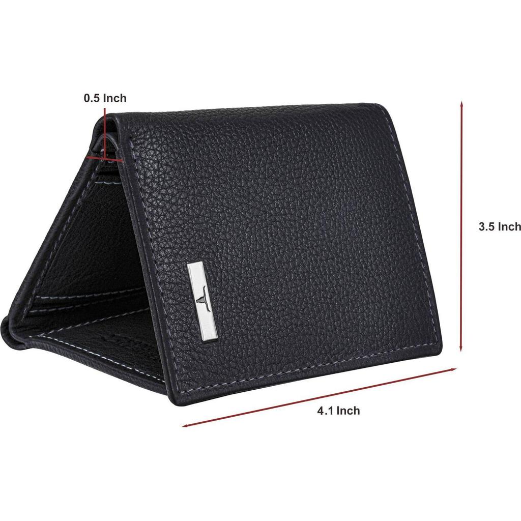 Мужской повседневный кошелек из натуральной кожи с RFID-меткой - мини  (6 слотов для карт)