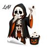 Seasonal Toilet Lid Decorations Halloween Skeleton Sticker Funny Pooping Decal Spooky Bathroom Decor for Adhesive Waterproof Sticker Tank