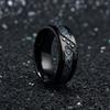 Модные 8-миллиметровые черные вольфрамовые обручальные кольца с кельтским драконом, инкрустированные синим цирконом, кольца из нержавеющей стали для мужчин, кольцо из черного углеволокна