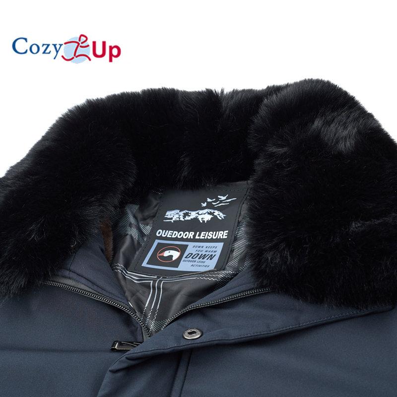 Cozy Up Новая зимняя мужская теплая парка, толстое пальто с большим меховым воротником, однотонная мужская повседневная тонкая куртка, мужские большие карманы