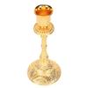 Gold Candlestick Holder Vintage Alloy Exquisite Carving Decor Metal Pillar Candlestick for Dining