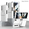 Чехлы Ebesfous с магнитными шарнирами для Samsung Galaxy Z Fold 4 5g, жесткий бронированный противоударный чехол со стеклянной пленкой, регулируемый кронштейн