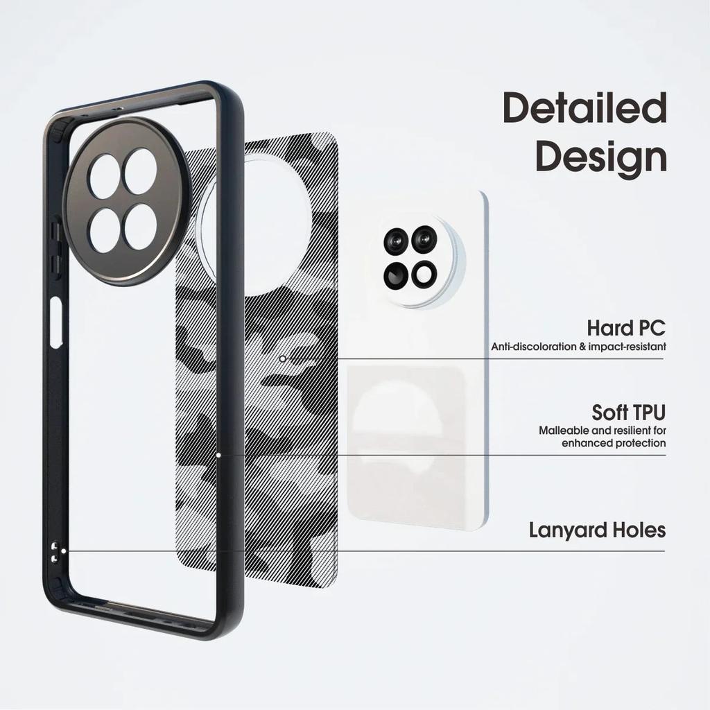 (В комплекте ремешок на запястье)Чехол IBMRS для realme Narzo N65, совместимый с ударопрочным тонким чехлом Clear Camo
