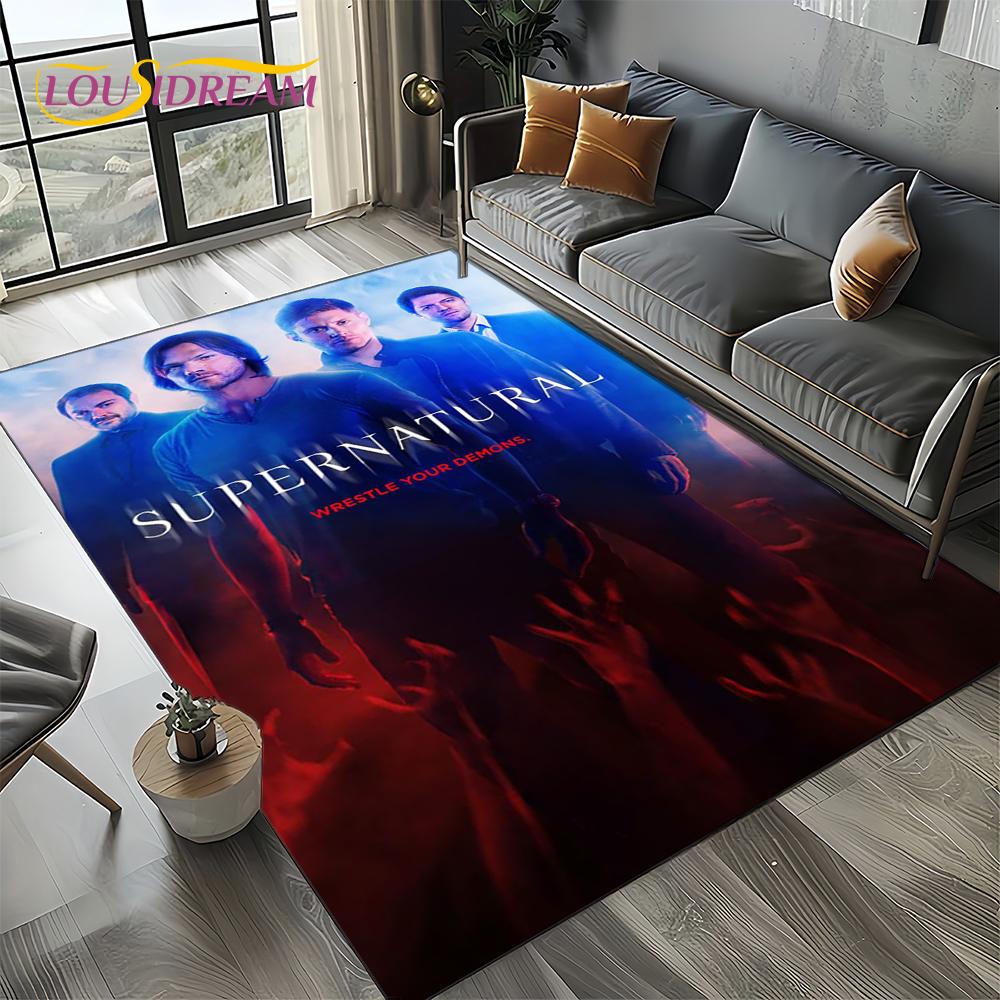 3D SPN Сверхъестественное Знак Дин Сэм Ковер Коврик для Гостиной Спальни Дома Декорация Дивана, Коврик для Игровой Зоны Детей Нескользящий Напольный Коврик