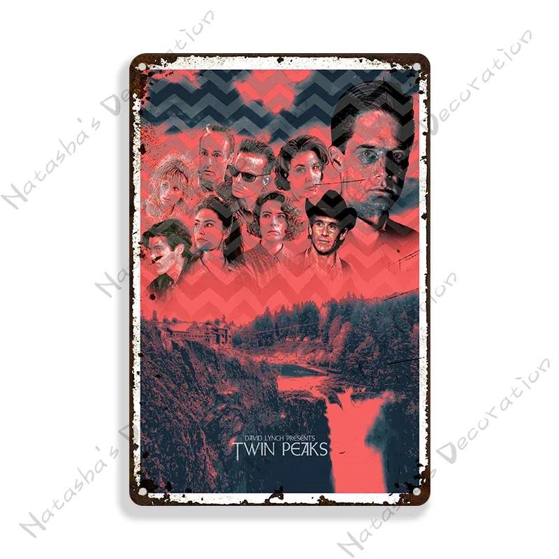 Twin Peaks Classic TV Metal Tin Sign Rusty Metal Signs Poster Home Bar Vintage Metal Poster Industrial Decor Decorative Plate