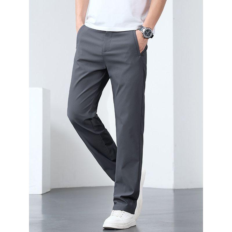 Zip-up Pockets! Light Luxury Business! Foreign Trade Cut the Tag off Casual Pants Men's Long Pants Straight Stretch Summer Thin