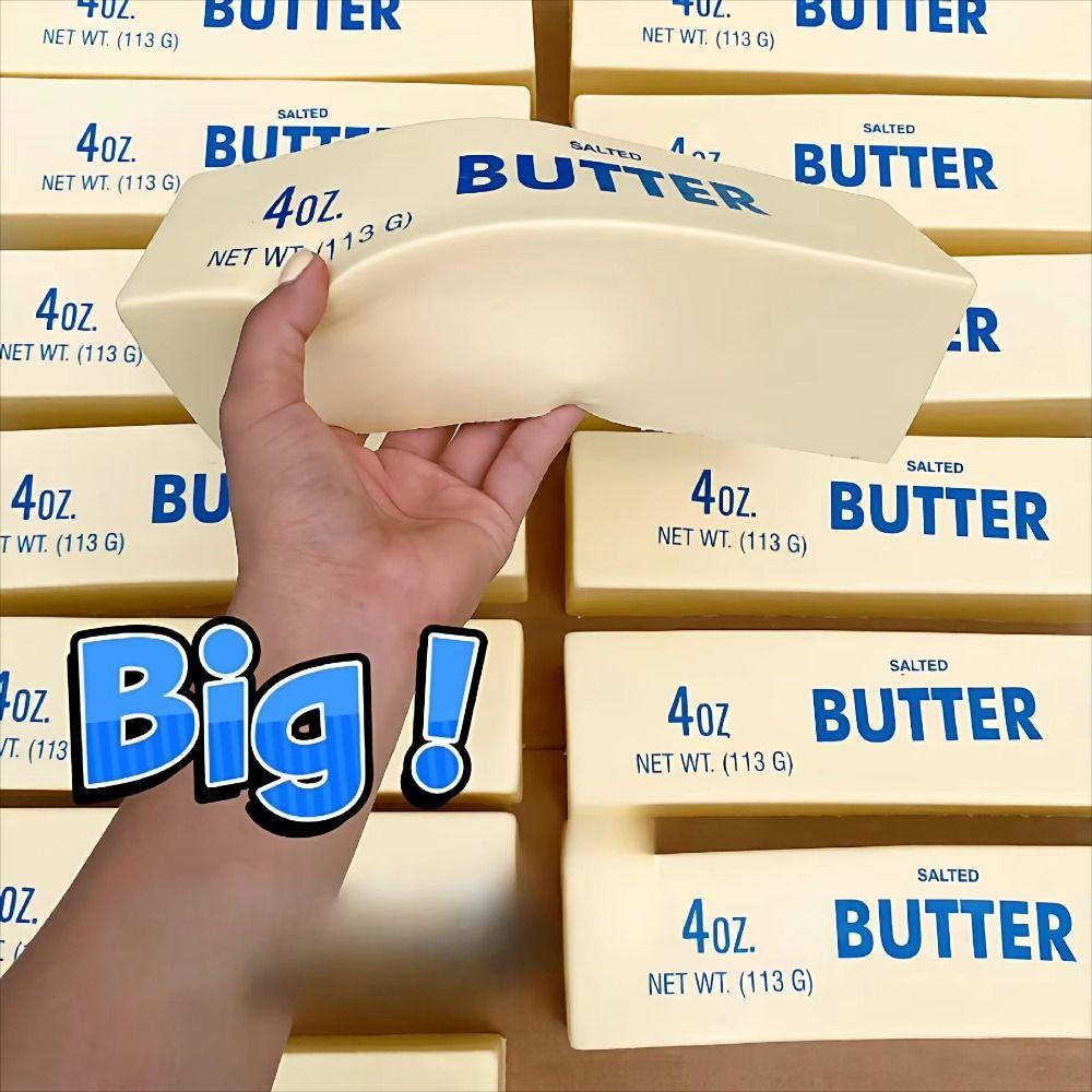 Release Hand Big Butter Stick Squeezing Toy Sensory Realistic Cheesecake Bars  For Adult