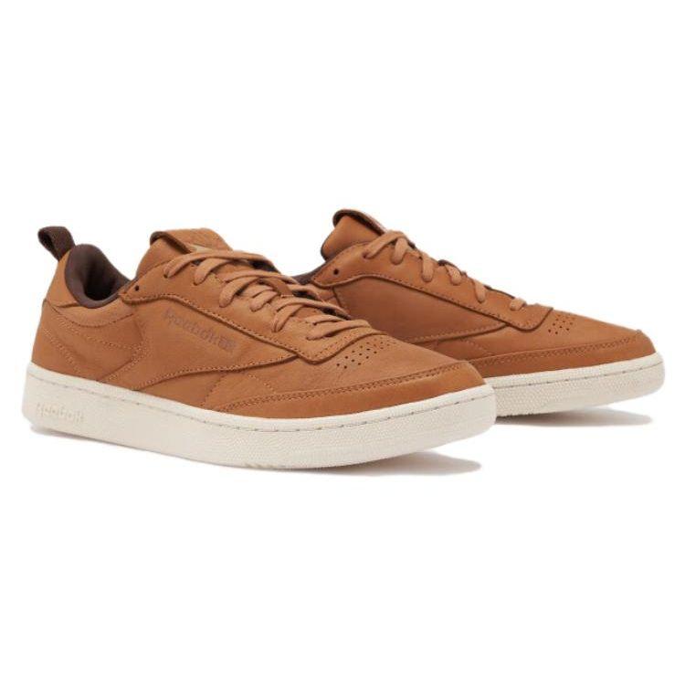 Reebok Club C 85 Premium Leather Low-Top Sneakers Unisex Sneakers Brown 100073115