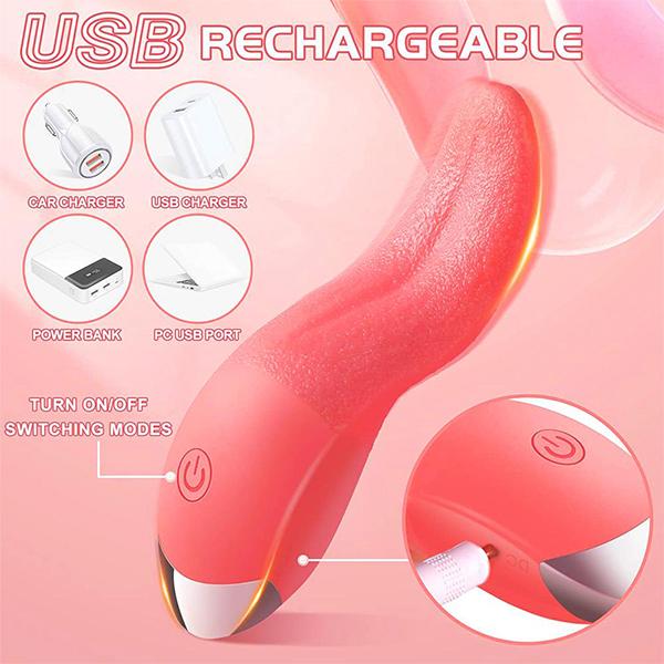 10 Modes Realistic Tongue Licking Powerful Stimulator Vibrator G Spot Clitoral Stimulation Nipples Masturbator Adult Sex Toys For Women Couples