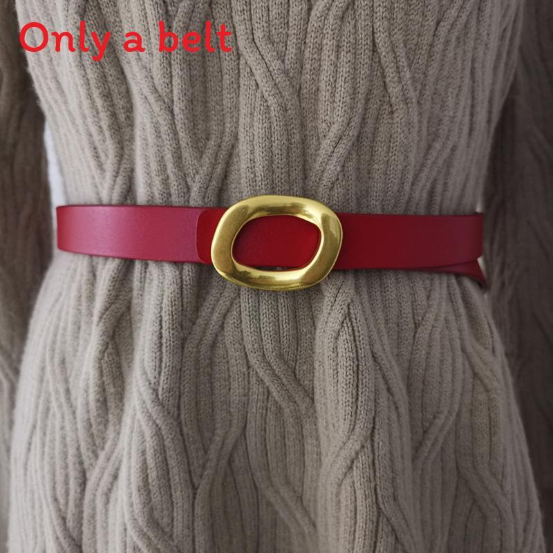 Authentic Ladies Belt With Alloy Circle Buckle For Office And Casual