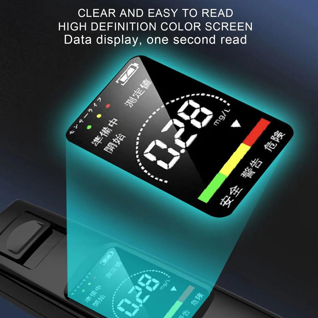 Портативный тестер алкоголя, высокочувствительный алкотестер, HD-дисплей, бесконтактная зарядка типа C, аккумулятор 200 мАч