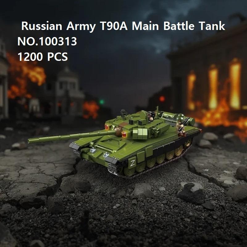 1200 деталей Военный Набор Строительных Блоков Модель Основного Боевого Танка Т-90А Российской Армии Образовательная Игрушка для Мальчиков Детский Конструктор
