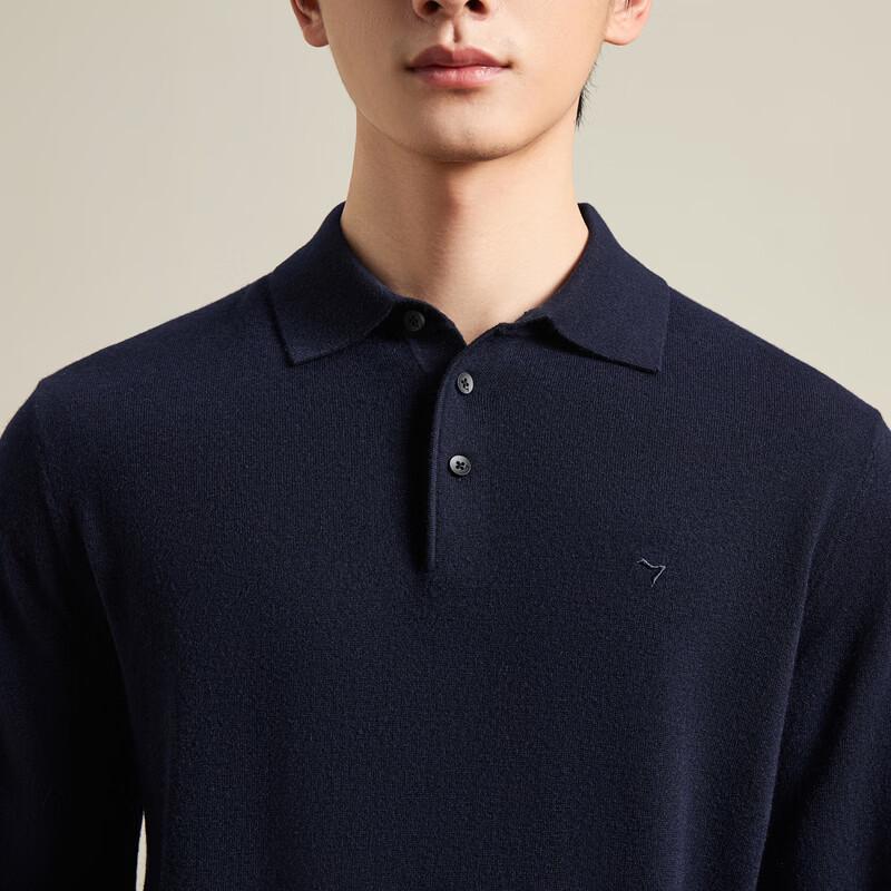 SEVEN Men's Pure Wool Polo Collar Sweater