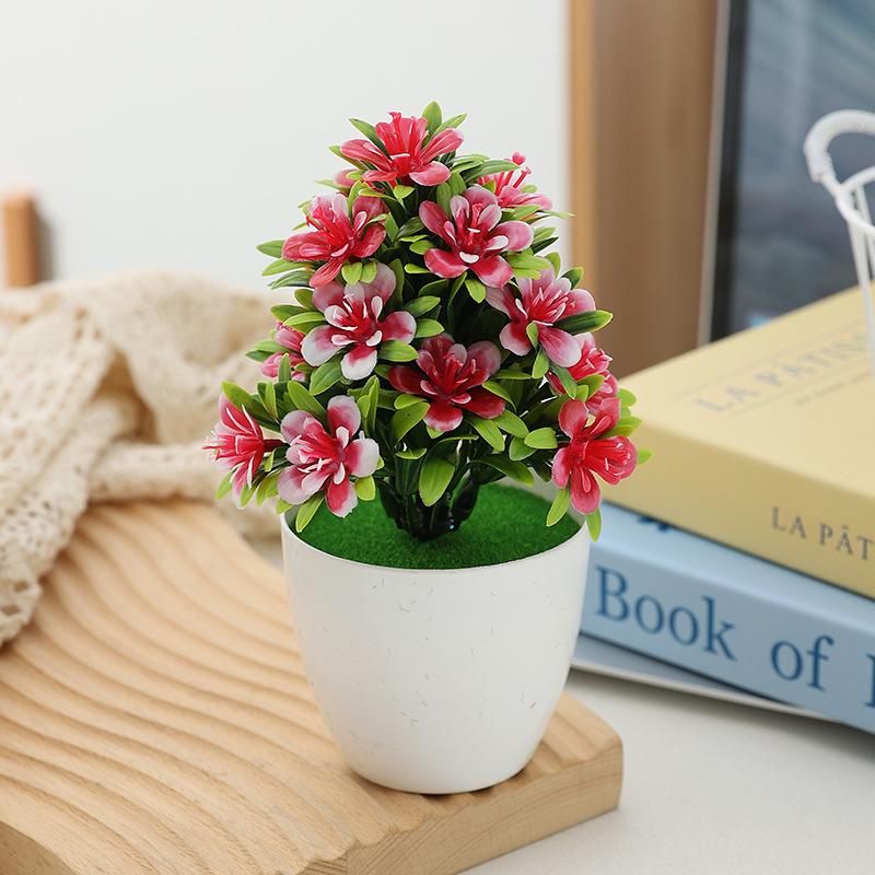 1 шт. Искусственное горшечное растение Маленький бонсай Цветы в горшке Имитация дерева Украшения Свадьба Дом Гостиница Офис Декор стола Искусственные растения